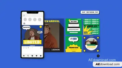 Retro Block Instagram Post Product Promo template preview