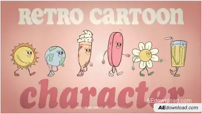 Retro Cartoon Character - Summer Elements template preview