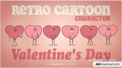 Retro Cartoon Character - Valentine's Day Elements template preview