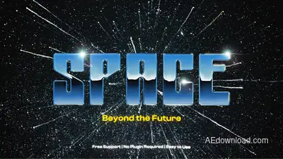 Retro Chrome Text Effect Titles template preview