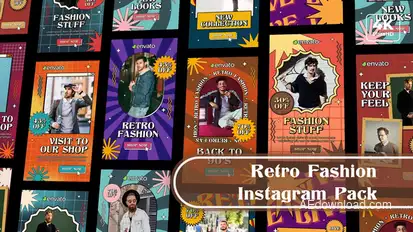 Retro Commercial Instagram Stories Pack Product Promo template preview