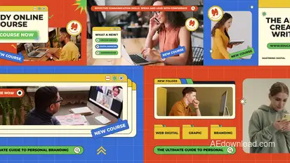 Retro Education After Effects Video Displays template preview