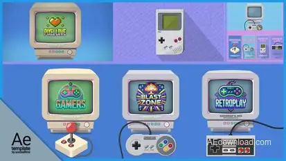 Retro Gaming Pack Logo Stings template preview