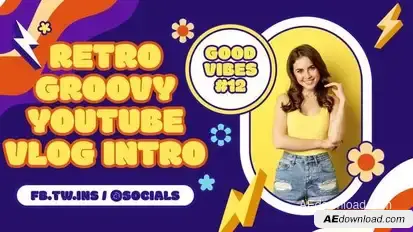 Retro Groovy Youtube Vlog Intro Openers template preview