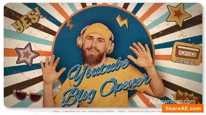 Retro Grunge Opener - Youtube Channel Intro Openers template preview