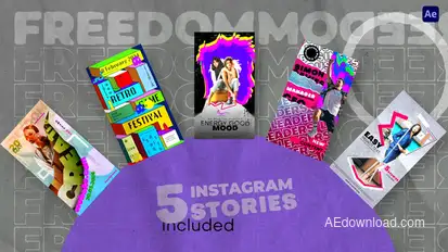 Retro Instagram Stories Video Displays template preview