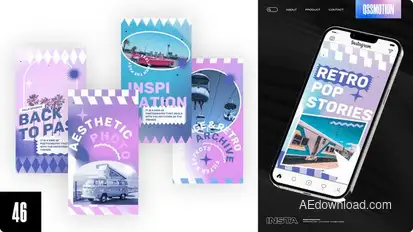 Retro Instagram Stories Video Displays template preview