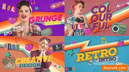 Retro Intro Openers template preview