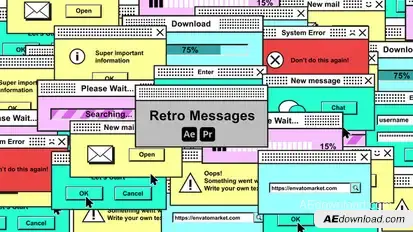 Retro Messages Elements template preview