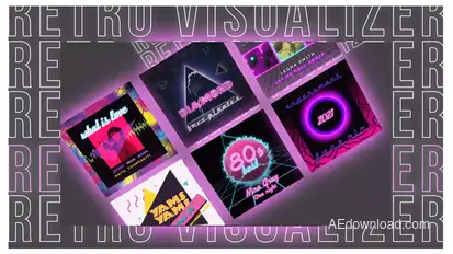 Retro Music Visualizer Instagram Product Promo template preview