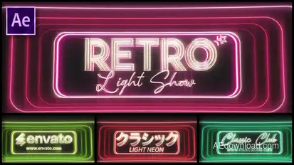Retro Neon Light Logo Logo Stings template preview