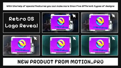 Retro OS Logo Reveal Logo Stings template preview