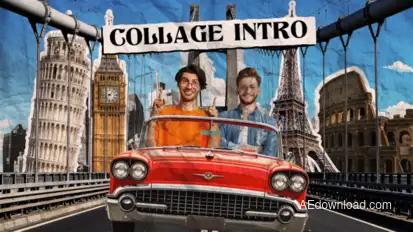 Retro Paper Collage Style Intro Openers template preview