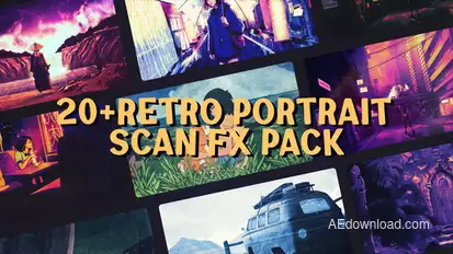 Retro Portrait Scan FX – VHS Grunge Texture & Analog Frame Pack Elements template preview