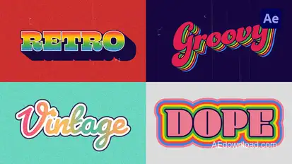 Retro Rainbow Vintage Titles Titles template preview