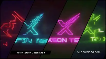 Retro Screen Glitch Logo Logo Stings template preview