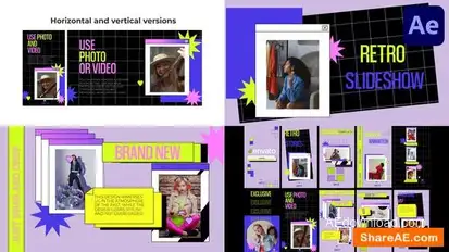 Retro Slideshow for After Effects Openers template preview