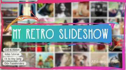 Retro Slideshow Video Displays template preview