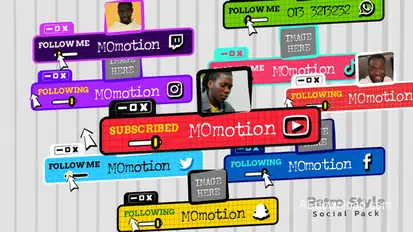 Retro Social - Subcribe Titles template preview