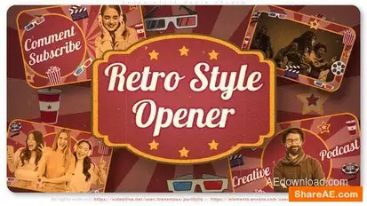 Retro Style Media Opener Openers template preview