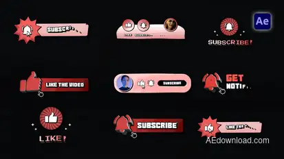 Retro Subscribe Elements Titles template preview