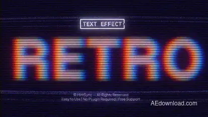 Retro Text Effects Titles template preview
