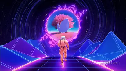 Retro Trip (Loop Music Visualizer) Elements template preview