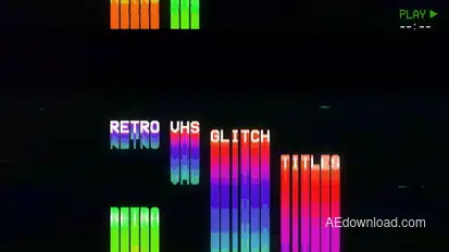 Retro VHS Glitch Titles Titles template preview