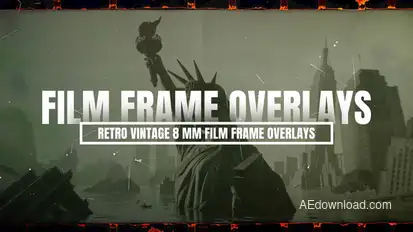 Retro Vintage 8MM Film Frame Overlays For After Effects Elements template preview