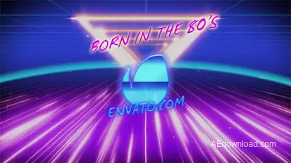 Retro wave Logo Stings template preview