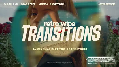 Retro Wipe Transitions Elements template preview