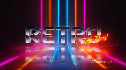 Retrowave Logo Reveal Logo Stings template preview