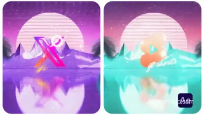 Retrowave Logo Reveal Logo Stings template preview