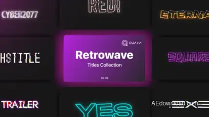 Retrowave Motion Titles Vol. 02 Titles template preview
