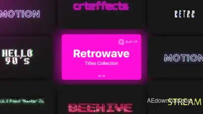 Retrowave Motion Titles Vol. 04 Titles template preview