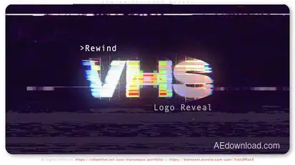 Rewind VHS Logo Reveal Logo Stings template preview