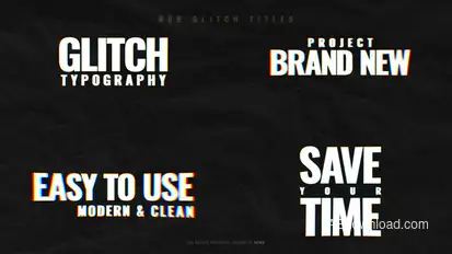 RGB Glitch Titles Titles template preview