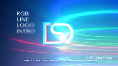 RGB Line Logo Intro Logo Stings template preview