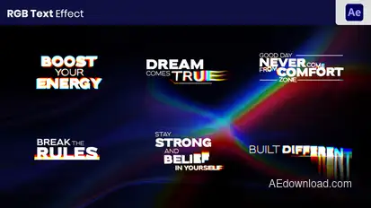 RGB Text Animation Titles template preview