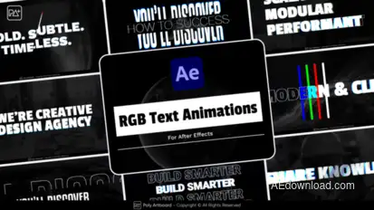 RGB Text Animations For After Effects Titles template preview