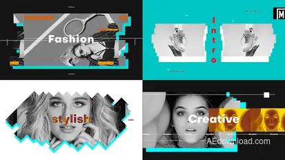 Rhythmic Glitch Opener Openers template preview