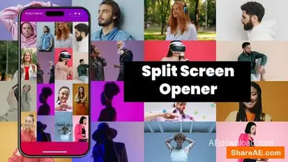 Rhythmic Split Screen Slideshow Openers template preview