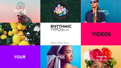 Rhythmic Typo Opener Openers template preview