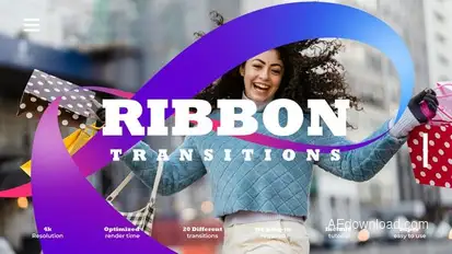 Ribbon Transitions Elements template preview