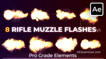 Rifles Muzzle Flashes 1 Elements template preview