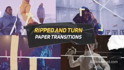 Ripped and Turn Paper Transitions Elements template preview
