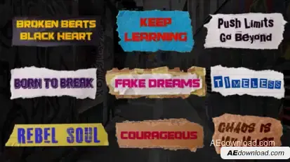 Ripped Paper Tape Titles Vol.2 Titles template preview