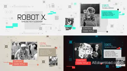 Robot X. Timeline Slideshow Video Displays template preview