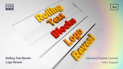 Rolling Text Blocks Logo Stings template preview