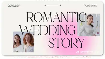 Romantic Wedding Story Video Displays template preview